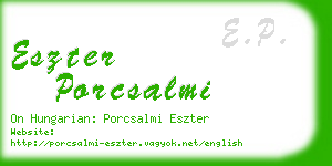 eszter porcsalmi business card